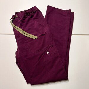Figs Size Small Scrub Pants Relaxed Maroon